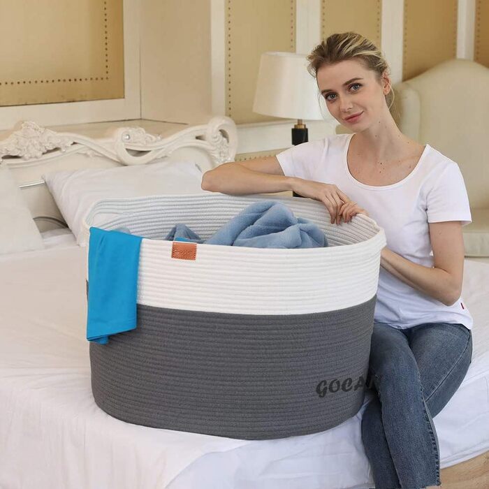 Кошик для зберігання велика корзина для білизни D55XH35см кошик для збору білизни кошик для зберігання ковдр подушок кошики для од