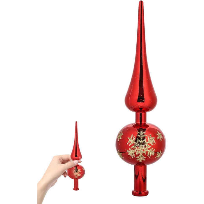 Новорічна верхівка для ялинки червона AIZQYC