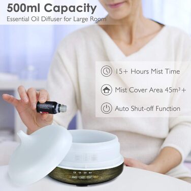 РОЗПРОДАЖ Ароматичний дифузор оновленої версії, 500 мл металевий ароматерапевтичний дифузор для ефірних масел, 7 кольорових ароматичних ламп, старовинний зволожувач повітря з дифузором для дитини, домашнього офісу або йоги