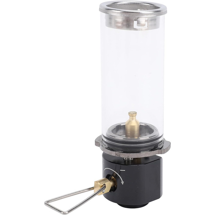 Газовий ліхтар для кемпінгу, скло з алюмінієвого сплаву та латуні, вінтажний газовий ліхтар для кемпінгу на природі, походів та риболовлі - ретро-дизайн, скло, стійке до високих температур.