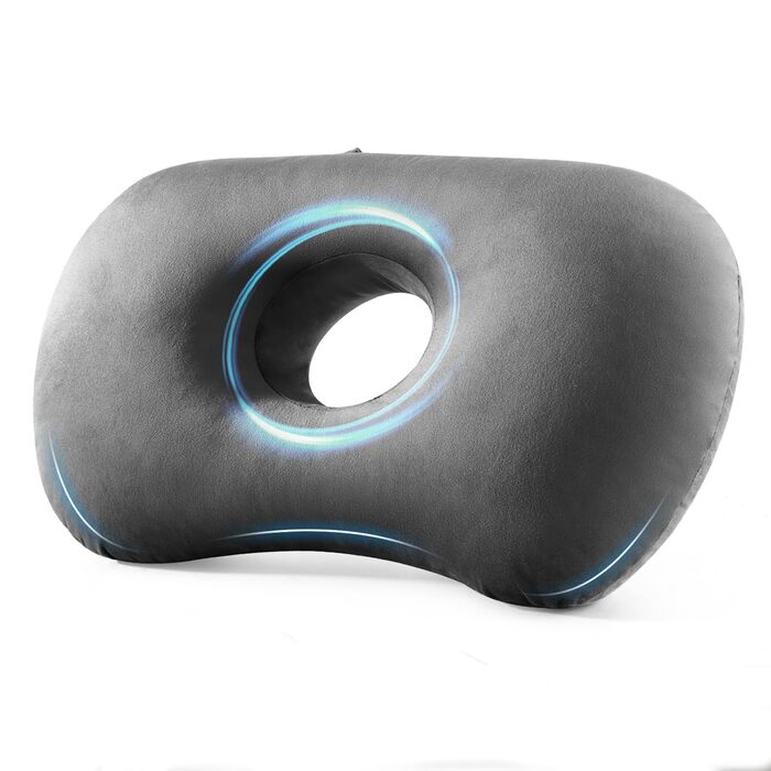 Амбушури для тих, хто спить на боці, більший вушний отвір для комфортного сну, регульовані амбушури з мяким чохлом, який можна прати ідеально підходять для догляду та підтримки проколотих вух (сірі)