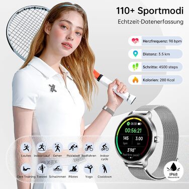 Розумний годинник для чоловіків та жінок, круглий, 1,27-дюймовий AMOLED-розумний годинник з функцією телефону, фітнес-годинник з монітором серцевого ритму, монітором SpO2, монітором сну, крокоміром, 120 спортивних режимів, водонепроникний IP68, сумісний з