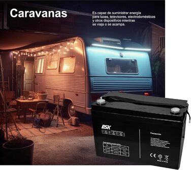 Акумуляторна батарея DSK 12V 9Ah Універсальний адаптер F1/F2 в комплекті Розміри 1565x100 мм Для ДБЖ, сигналізацій та електромобілів