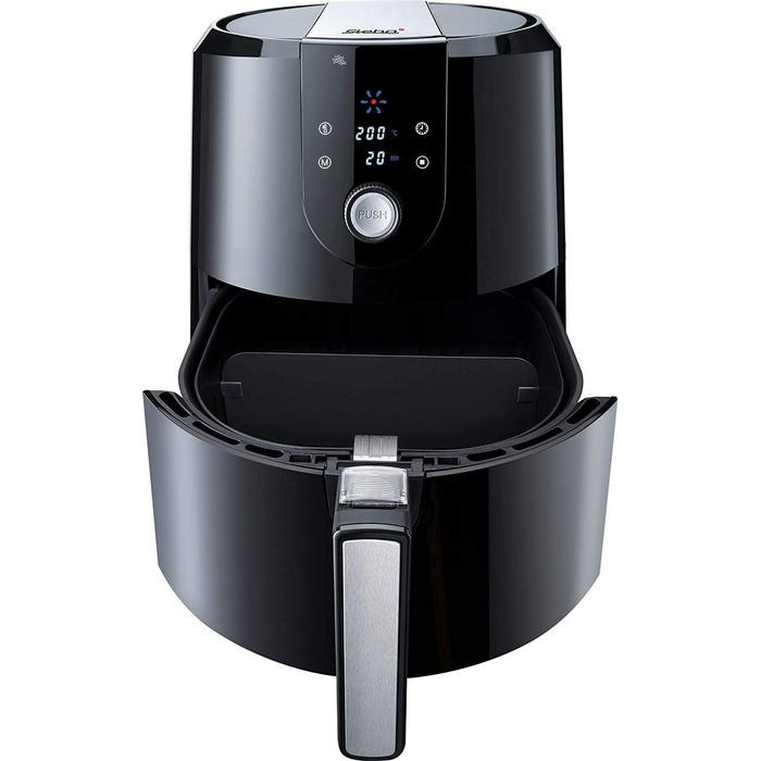 Аерофритюрниця Steba HF 5000 XL, 5.2 л, антипригарне покриття, функція підігріву, 7 автопрограм, 1800 Вт, чорна