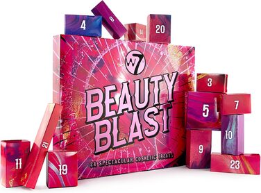 Різдвяний календар W7 Beauty Blast 2025 24 індивідуально упаковані косметичні сюрпризи на Різдво ідеї подарунків без жорстокості до тварин
