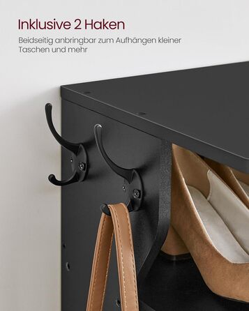 Вузька полиця для взуття, окремостояча полиця з 7 рівнями, компактна, для вхідної зони, кутова, для зберігання взуття, чорна LBS200T16 7 рівнів чорного кольору