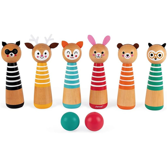 Моя перша весела садова гра Skittles, дитяча гра на свіжому повітрі, 6 Skittles та 2 дерев&39яні м&39ячі, вік 3, J03200