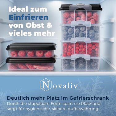 Контейнери для зберігання продуктів Novaliv (6 маленьких 4 великих 4 кришки), штабелюються для холодильника та морозильної камери, набір контейнерів для зберігання, коробка-органайзер, для м&39ясної нарізки, ковбас, сиру, фруктів, овочів, готових страв 31