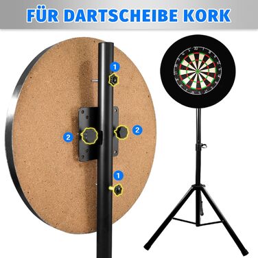Стійка для дротиків Turnart для мішені для дартсу, стійка для дротиків, аксесуари для електронних мішень для дартсу, посилена стійка для дротиків 106-200 см, стійка для мішені для дартсу 3,7 кг