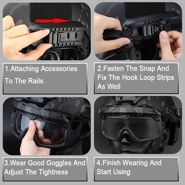 Тактичні шоломи TS TAC-SKY Fast, зовнішні відкидні, захисні окуляри унісекс для використання на відкритому повітрі, стрільби, страйкболу, пейнтболу CS(T)