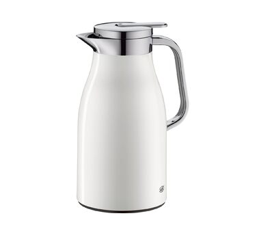 Л, кокосово-білий матовий, термос з нержавіючої сталі з гігієнічною скляною вкладкою, кришка, що закручується, зі зручною кнопкою, ергономічна ручка, керування однією рукою, ідеально підходить як кавник 1000 мл кокосово-білий матовий, 1.0