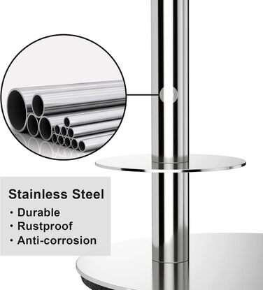 Срібний тримач для туалетного рулону, окремо стоячий тримач для туалетного рулону, тримач для туалетного рулону з нержавіючої стал