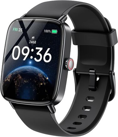 Розумний годинник Gydom для чоловіків з функцією телефону 1,85 дюйма HD 2 браслети фітнес-годинник фітнес-трекер серцевого ритму/SpO2/монітор сну/IP68 водонепроникний спортивний годинник крокомір для Samsung Android iOS чорний 1,85 дюйма чорний