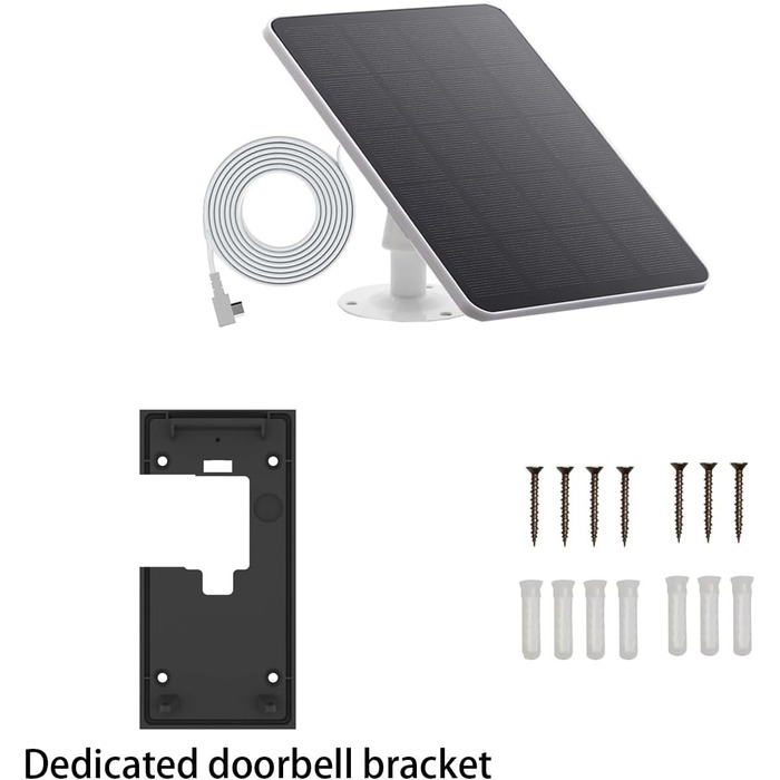 Сонячний зарядний пристрій для відеодзвінка Ring (2-го покоління версія 2020 року), білий (чорний)