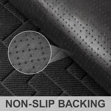 Килимок для дверей LEKEEPGO для приміщень та вулиці, нековзний, миється, поглинаючий, брудозатримуючий килимок для вулиці, вхідний килимок, килимок для вхідних дверей, вхід, зовнішнє використання, 60 x 90 см, чорний