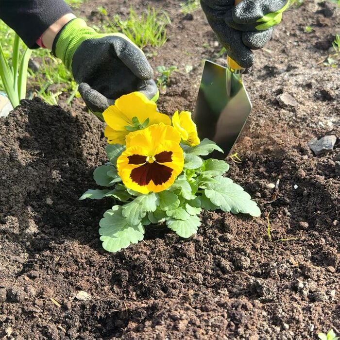 Складаний садовий табурет BIKAIN набір інструментів сумка для зберігання на блискавці включає 5 інструментів з деревяними ручками, коричневий