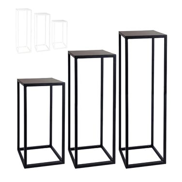 Підставка для квітів Natural Goods Berlin Металева підставка для квітів Чорна 50 см - Квадратна декоративна підставка для рослин - Стійка до погодних умов, стабільна та проста в догляді вулична підставка для квітів - Ідеально підходить як підставка для кв