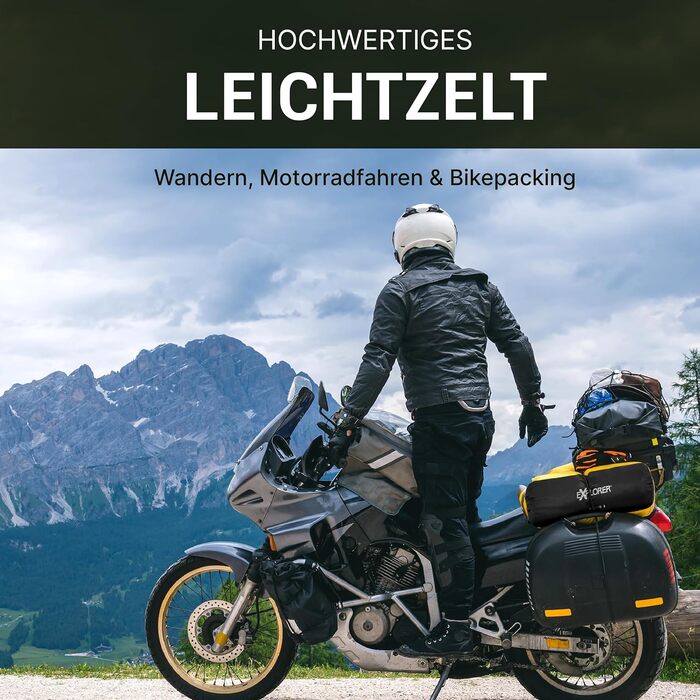 Намет EXPLORER Namib на 1 та 2 особи, малий розмір, надлегкий, для подорожей на велосипеді або мотоциклі, 1-2 особи, водяний стовп 3000 мм, з окремим внутрішнім наметом, для піших прогулянок, трекінгу, кемпінгу, 1 особа