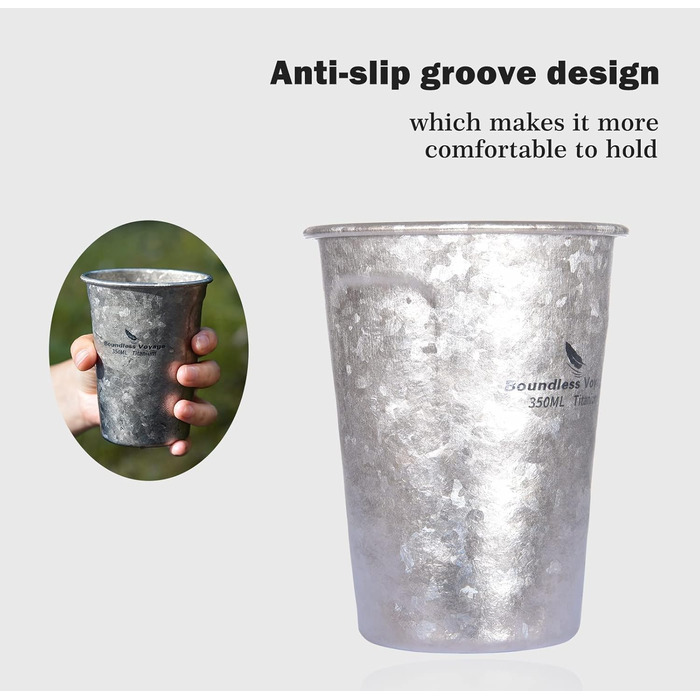 Мл титанова пивна кружка одношарова чашка кава чай кола чашка відкритий кемпінг подорожі легка чашка для води 12 унцій пікнік сад вечірка чашка фестиваль подарунок Ti3087D, 350