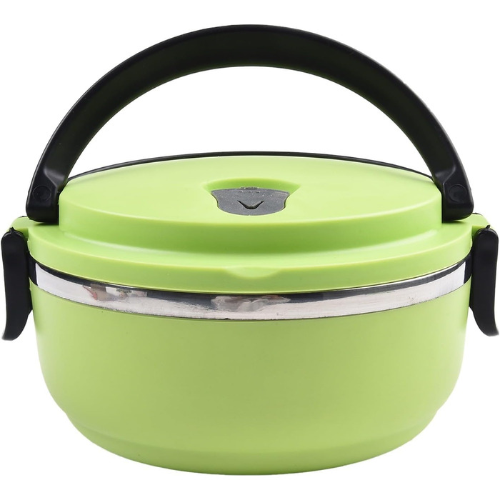 Термоланчбокс Круглий, 700 мл, синій. Ізольований контейнер для їжі з міцною внутрішньою колбою з нержавіючої сталі PP-304, для студентів, офісу, подорожей. Герметичний, легко миється, зберігає тепло до 3-4 годин.