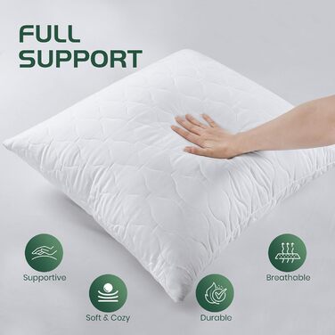 Подушка для постільної білизни Utopia 80x80 см (комплект з 2 шт.), стьобана подушка для ліжка та як декоративна подушка, наповнювач подушки, подушка для дивана, декоративна подушка для дивана (біла) 80 x 80 см (комплект з 2 шт.)