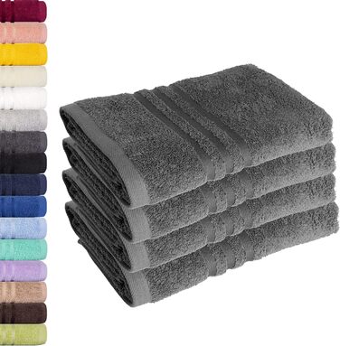 Набір з 4 рушників 50х100см, серія рушників Elena, антрацит 4 х 50 х 100 см антрацит