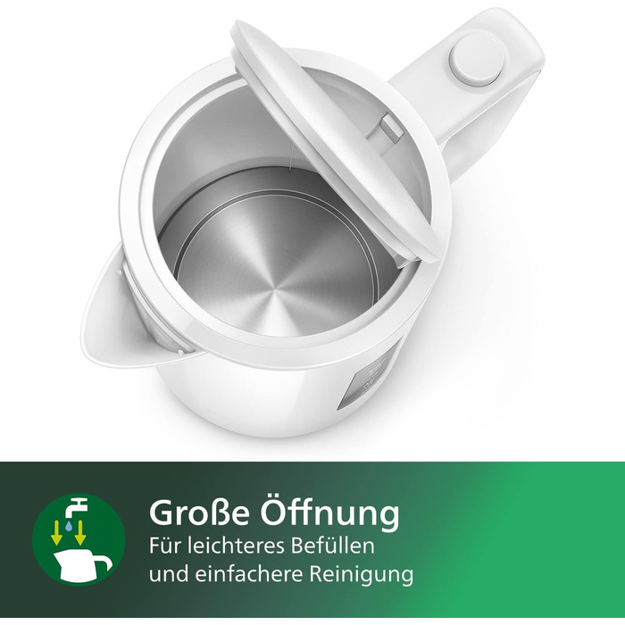 Чайник Philips, об'єм 1,7 л, зі світловим індикатором, на підставці Пірует, білий (HD9318/00) Білий
