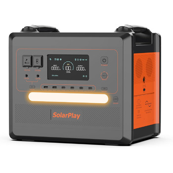 Сонячний генератор Solarplay Q2402M потужністю 2500 Вт, портативний блок живлення 2304 Втгод LiFePO4, 4000 циклів розрядки/зарядки для дому, автофургонів, кемпінгу на природі, багатофункціональний генератор для випадків відключення електроенергії.