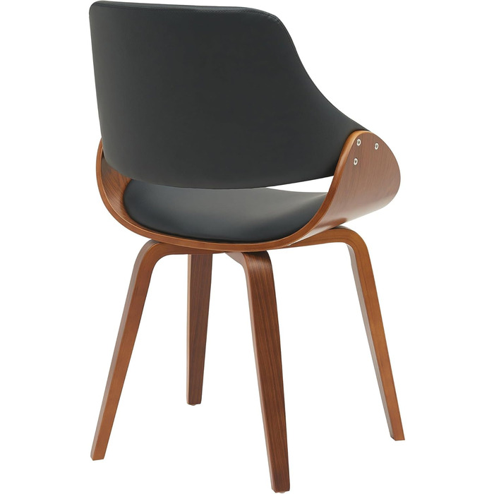 Обідній стілець CLP Vangale I кухонний стілець з каркасом з гнутої деревини I м&39який стілець зі спинкою, колір горіх/чорний, матеріал штучна шкіра штучна шкіра горіх/чорний