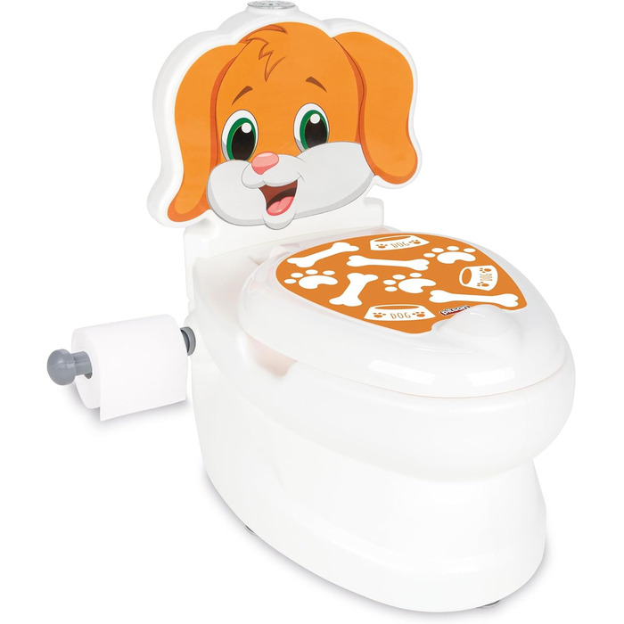 Горщик для дітей від 18 місяців Дитячий туалет білий з мотивом собаки зі знімним горщиком Дитячий туалет зі звуком змиву Дитячий г