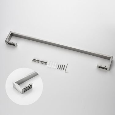 Рушникосушка для ванни з нержавіючої сталі SUS 304 Матоване срібло Рушникосушка настінна, 60 см / 24 дюйми