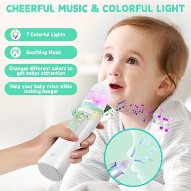 Назальний аспіратор дитячий електричний, акумуляторний назальний очищувач з 5 рівнями всмоктування та 3 силіконовими насадками, во