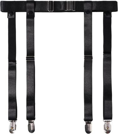 Жіночий нейлоновий пояс для панчіх Moon Wood, регульована еластична стрічка з 4 металевими затискачами, для стегон, чорний, більше