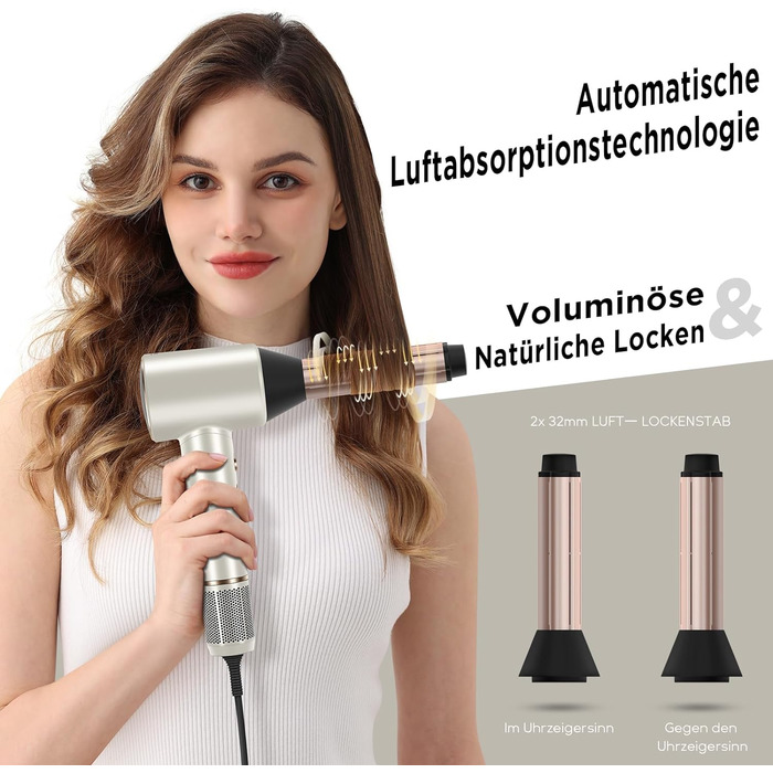 Повітряно-звуковий фен PARWIN PRO BEAUTY, фен зі світлодіодним дисплеєм HD, фен з безщітковим малошумним двигуном 110,000 об / хв,