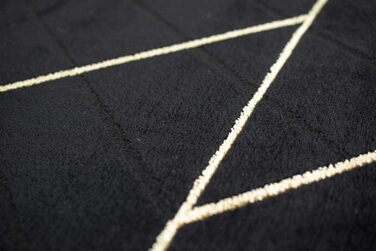 Килим для вітальні сучасний килим геометричний візерунок чорне золото розмір 240 x 340 см