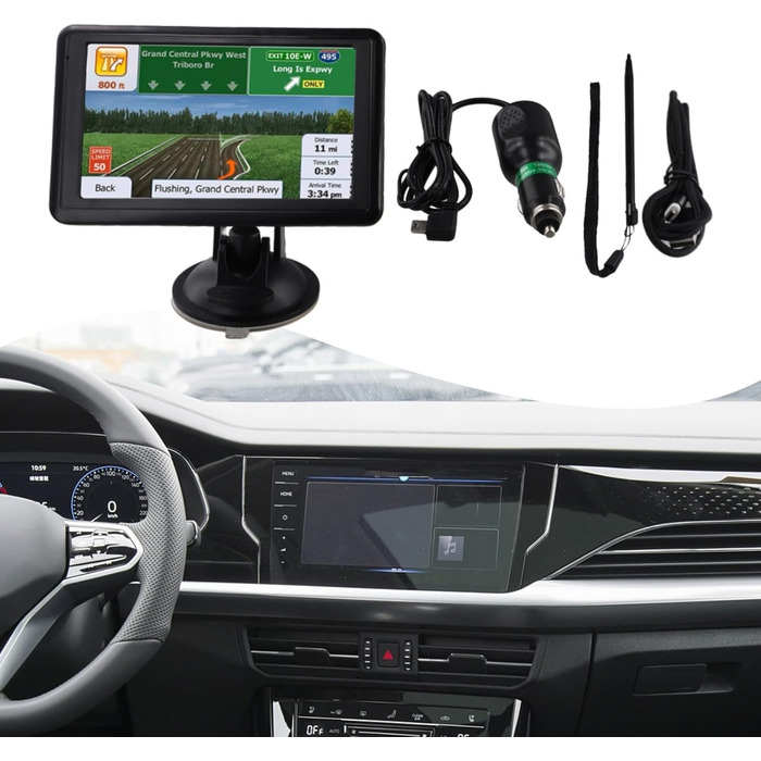 Автомобільний GPS-навігатор Gdfnmogo з великим 5-дюймовим дисплеєм, сенсорним екраном, оснащений великою пам&39яттю, з дисплеєм, кронштейном, кабелем передачі даних, кабелем живлення