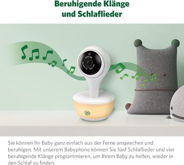 Розумний відеоняня LeapFrog LF815HD з 5-дюймовим кольоровим дисплеєм HD, Wi-Fi, датчиком температури/вологості, ширококутним обєкт