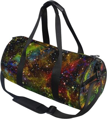 Спортивна сумка з абстрактним, барвистим дизайном всесвіту веселка, туманність, галактика. Дорожня сумка-вікендер з міцного канвасу для чоловіків та жінок. Ідеально підходить для спорту, подорожей та на вихідні.