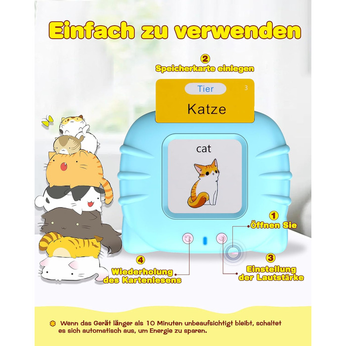 Говорячі флеш-картки, стандартна німецька мова - 255 аркушів, 510 слів, розмовні флеш-картки, розвиваючі іграшки для малюків 2-4 р