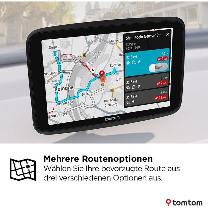 Навігаційна система TomTom Car Sat Nav GO Advanced (6-дюймовий екран, система уникнення заторів завдяки TomTom Traffic, оновлення карт світу, оновлення через Wi-Fi, система динамічного утримання смуги руху, вбудоване, двостороннє кріплення)
