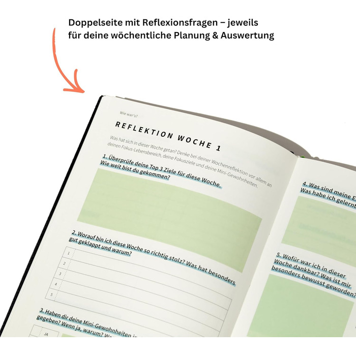 Щоденник успіху BACKWIND PLANNER - Ваш 12-тижневий щоденний планувальник для сталих змін з міні-звичками - Бездатований планувальник справ А5 - Щоденник - Тижневий планувальник - Квіткова обкладинка
