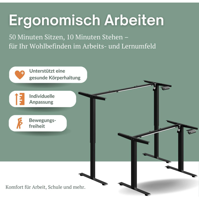 Електричний каркас столу Planetmbel з регульованою висотою та функцією пам&39яті, вантажопідйомність до 80 кг, чорний
