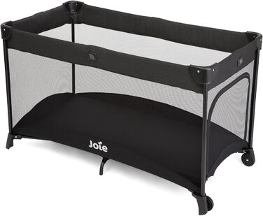 Дорожнє ліжечко Joie Allura 120, компактне, складне, знімне, з блискавкою збоку, з матрацом та сумкою для перенесення, від народження до 3 років (0-15 кг), колір Shale