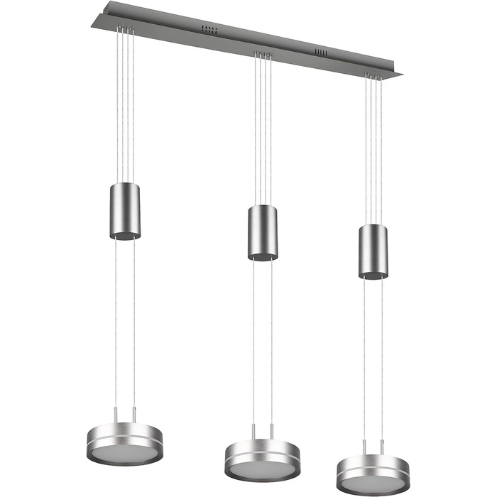 Світлодіодний торшер Trio Lights Franklin 426510208, Метал в т.ч. 35 Вт LED, Зміна кольору, Диммер (нікель-матовий, підвісний 3-полум'яний)