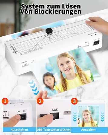 Ламінатор, ламінатор А4 зі швидким прогріванням, ламінатори А4/А5/А6 80-125 мікрон з вбудованим різаком для дому, офісу, школи, фотографії А4 10 шт.