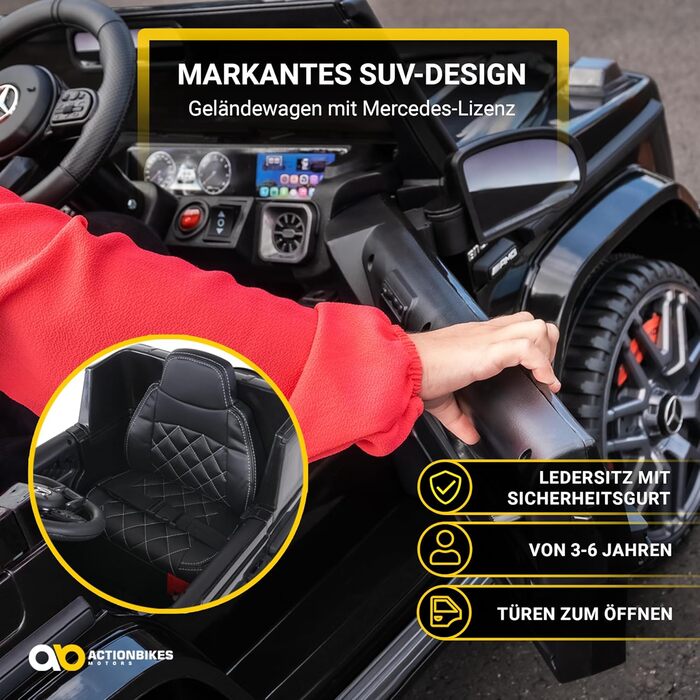 Дитячий електромобіль Mercedes Benz AMG G63 W463 2,4 Ghz Пульт дистанційного керування - Ліцензія - Шкіряне сидіння для 1 особи -
