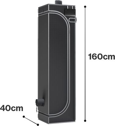 Гроубокс Growzelt, міцний матеріал, високовідбивне діамантове покриття (40 x 40 x 160 см)