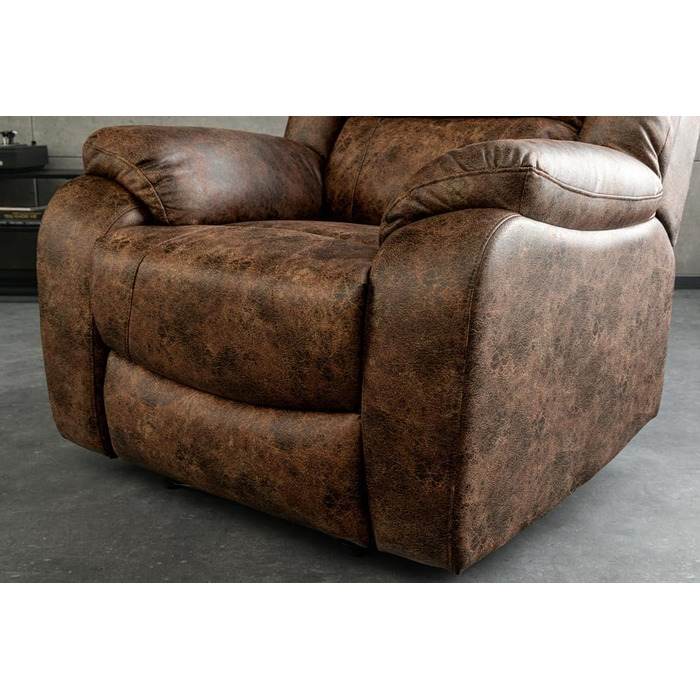 Зручне кінокрісло Riess Ambiente Hollywood Cinema - Антично-коричневий - Розкладне крісло зі штучної шкіри з регульованою спинкою, коричнева штучна шкіра