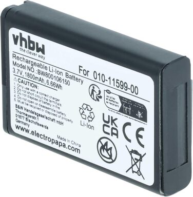 Акумулятор VHBW, сумісний з портативними навігаторами Garmin Alpha 100, GPS-навігаторами Monterra (1800 мАг, 3,7 В, літій-іонний)