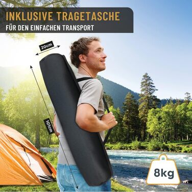 Розкладне ліжко Kronenburg XXL, туристичне ліжко 210 см x 72 см x 45 см Вантажопідйомність до 200 кг Посилена сталева труба чорного кольору. Розкладне ліжко 210 x 72 x 45 см